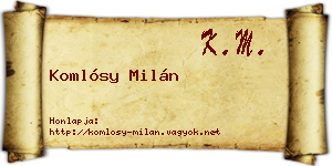 Komlósy Milán névjegykártya